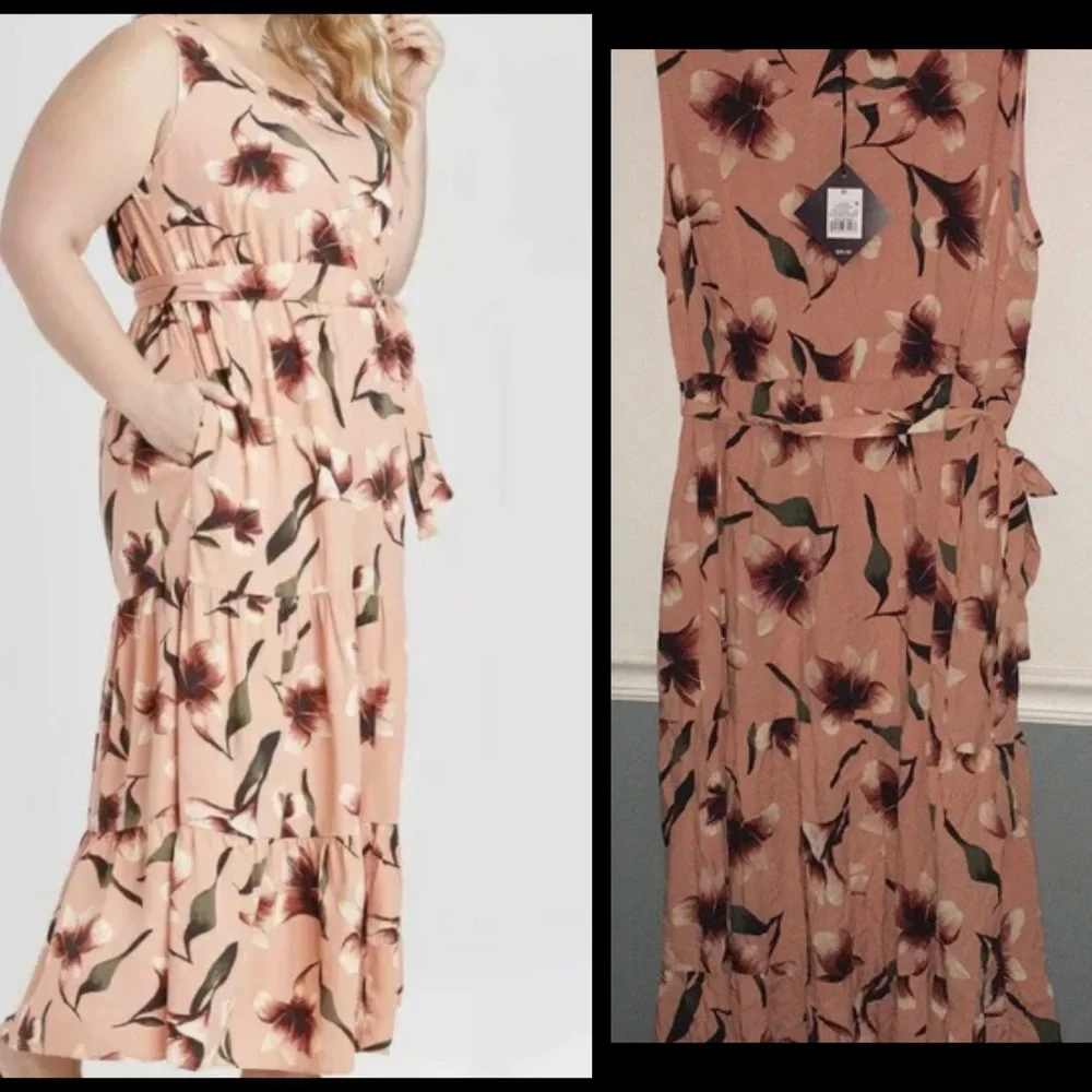 BNWT Ava & Viv Plus Size Floral Summer Maxi Dress - Picture 2 of 5